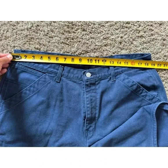 VINTAGE POLO JEANS RALPH LAUREN Carpenter Shorts Mens 38 Denim Blue Y2K 90’s - Picture 9 of 10